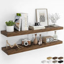 RICHFOCUS 48Inch Floating Shelves for Wall 2 Pack Shelves for Bedroom|Kitchen|Bathroom Wall Mounted Rustic Wood Floating Shelf with Invisible Brackets for Books|Storage|Decor, Rustic Brown by CozyNest Decor