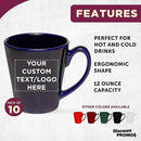 DISCOUNT PROMOS Custom Glossy Ceramic Latte Coffee Mug 12 oz. Set of 10, Personalized Bulk Pack - Perfect for Tea, Espresso, Cappuccino, Hot Cocoa - Blue by CozyNest Decor