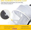 Mosquito Net for Stroller, Universal 3D Baby Bug Net with Two-Way Zippers & Storage Bag, Breathable & Foldable Netting for Stroller,Cradle（White） by TinyTreasures Baby Boutique