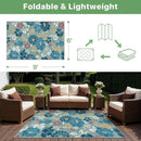 GENIMO Indoor Outdoor Area Rug 6' X 9' Waterproof, Washable Patio Rug Non Shedding, Easy Cleaning Floral Outdoor Carpet for Living Room, Bedroom, Dining Room, Balcony, Backyard, Deck, RV, Blue Grey by GreenHaven Gardens