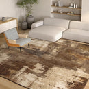Kelarea Living Room Rug, 8x10 Rug Modern Abstract Washable Rugs Brown Faux Wool Vintage Carpet, Non Slip Rugs for Bedroom, Dining Room, College Dorm, Kids Playroom, Home Office by TinyTreasures Baby Boutique
