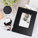 RECUTMS Small Photo Album 4x6 52 Photos, Mini Photo Book Leather Cover with Front Window, 26-Sheet Holds 52 Pictures, Artwork or Postcards Storage for Wedding Family Baby Vacation(Black) by TinyTreasures Baby Boutique