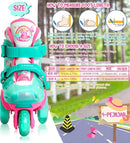 Adjustable Roller Skates for Kids Girls Ladies with Light Up Flash LED Wheels(Age 3-9),Three-Point Type Balance,Gift Box Packing for Toddlers,Children by TinyTreasures Baby Boutique