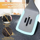 6-Piece Silicone Kitchen Utensil Set with Rotating Stand, Non-Stick, Heat-Resistant (400°F), Nylon Handle, Cooking Spatula Set for Baking & Cooking, Light Blue by CozyNest Decor