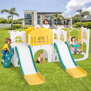 JOYLDIAS 10 in 1 Toddler Slide, Double Kid Climber Slide Playset w/Swing, Basketball Hoop, Telescope, Tunnel, Storage Space and Non-Slip Steps, Indoor Outdoor Backyard Playground Toy for Toddlers by TinyTreasures Baby Boutique