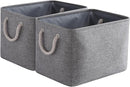 TcaFmac Organization and Storage Basket for Organizing - Large 2 Pack 16x12x12 inch Fabric Storage Cubes, Collapsible Storage Bins for Shelves Closet Gift Cloth Toy Books Baby (Grey) by TinyTreasures Baby Boutique
