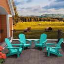 Westin Outdoors Laguna WO Home Furniture Adirondack Chair 4 PC Set Classic Outdoor Patio Folding Chair for Bon Fire Pit Lawn Backyard Beach Plastic Weather-Resistant (Turquoise) by GreenHaven Gardens