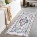 Lahome Boho Round Rug - 7Ft Washable Area Rug, Non-Slip Small Bathroom Rug, Lightweight Bedroom Throw, Oriental Distressed Print Carpet for Entryway, Sofa, Nursery, Kids Room by TinyTreasures Baby Boutique