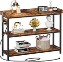 IRONCK Console Table, Sofa Table with Power Outlet, Farmhouse Hallway Table for Entryway, Living Room, Height Adjustable, Easy Assembly, Rustic Brown, 43" by CozyNest Decor