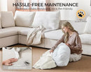 Oversized Modular Sofa Comfy Cloud Couch with Storage, Extra Deep Plush Sectional Sofa Set for Living Room, Covers Washable, Chenille, Olar (White, 3-Seater, Basic Shape) by CozyNest Decor