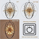 31.5" Black Gold 16-Light Globe Sputnik Chandelier Modern Industrial Adjustable Hanging Ceiling Firework Pendant Light Fixture for Entryway Foyer Stairway Bedroom Dining Living Room Hallway by CozyNest Decor