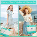 YOOLIFE Beach Bags for Women - Initial Tote Waterproof Bag with Makeup Bag, Mothers Day Gifts for Women Mom Friend Birthday by GreenHaven Gardens