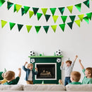 Gradient Green Party Decorations Metallic Fabric Ombre Green Triangle Pennant Banner Flag Bunting for Graduation Birthday Retirement Wedding Bachelorette Spring Summer St Patrick's Day Party Supplies by GreenHaven Gardens