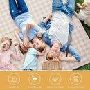 Picnic Blanket, 80''x80'' Waterproof Outdoor Blankets, Picnic Mat Washable for Beach, Picnic Blankets for Camping on Grass with Shoulder Strap - Yellow & White by TinyTreasures Baby Boutique