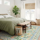 Wonnitar Boho Washable Rugs 8x10, Large Floral Rugs for Bedroom, 8 x 10 Soft Green Living Room Carpet, Non Slip Ultra-Thin Carpet for Kids Playroom Dorm Dining Room by TinyTreasures Baby Boutique