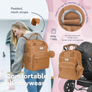 RUVALINO Diaper Bag Backpack-Multifunction Baby Travel Bag with Changing pad, Insulated Bottle Holders & Pacifier Case, Large Capacity, Waterproof, Dark Brown by TinyTreasures Baby Boutique