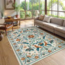 Moynesa Washable Boho Bird 6x9 Area Rugs, Ultra Thin Soft Living Room Rugs for Bedroom Non Slip, Stain Resistant, Easy Clean, Large Beige Indoor Throw Carpet for Dining Room Office Nursery by TinyTreasures Baby Boutique