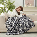 Amélie Home Chunky Knit Throw Blanket for Couch, Soft Chenille Crochet Blanket for Sofa, 50"x60", Space-Dyed Black by CozyNest Decor