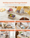 Small Woven Basket, 12 x 8 x 4.5 Inches, Storage Basket for Organizing, Cute Small Rope Shelf Closet Cube Storage Bins Baskets for Shelves, Dog Toy Gift Baskets Empty, 3 Packs, Mixed Brown by TinyTreasures Baby Boutique