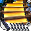 SOLPEX Solar Step Lights for Outside, 24 LEDs Solar Stair Lights Outdoor Waterproof Decor for Porch, Front Door, Stair, Step, Deck, Fence, Balcony, Patio, Wall, Yard, Garden(12 Pack, Warm White) by GreenHaven Gardens