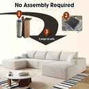 136" Sectional Couches for Living Room Modern Modular Sofa with L-Shape Couchs Upholstered Boneless Couch Deep Seat Sectional Couch with Chaise (White, Right Facing Chaise+3Seaters+Ottoman) by CozyNest Decor