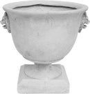 Christopher Knight Home Jorine Light Concrete Planter, Patio Planter, Large Garden Pot, Mid-Centry Gadern Urn, Lionhead Accent Plant Pot, Flower Urn with Drainage Hole for Backyard Home, Antique White by CozyNest Decor