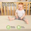 Waterproof Crib Mattress Protector Cover Fitted - 2-Pack Quiet Baby Crib Mattress Pad Sheets, 52" x 28" Soft Quilted Cotton Baby Sheet, Machine Washable, Easy Fit, Durable (Avocado/Mavy) by TinyTreasures Baby Boutique