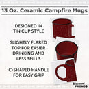 DISCOUNT PROMOS Ceramic Campfire Coffee Mugs 13 oz. Set of 10, Bulk Pack - Perfect for Tea, Espresso, Cappuccino, Hot Cocoa - Maroon by TinyTreasures Baby Boutique