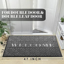Yimobra Welcome Mat Outdoor Indoor, All-Season Waterproof Front Door Mat Outside Entrance, All-Weather Heavy Duty Non-Slip Doormat, Low Profile Porch Patio Entrance Mats, 47x32, Dark Grey by CozyNest Decor