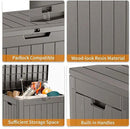 31 Gallon Resin Deck Box, Lockable Patio Outdoor Storage Box for Furniture, Garden Tools and Tools Storage, Waterproof Outside Storage Boxes - Grey by CozyNest Decor