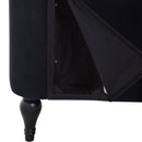 Velvet Chaise Lounge, Button Tufted Right Arm Facing Lounge Chair With Nailhead Trim For Living Room - Black by HouseOfZazla
