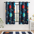 Kids Space Themed Blackout Curtains - 100% Blackout, Perfect for Bedroom and Nursery with Vibrant Cosmos Patterns, Noise Reduction, Thermal Insulated, 2 Panels (Space, W42×L63) by TinyTreasures Baby Boutique