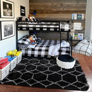 ONASAR Geometric Area Rugs for Bedroom Living Room, Washable 4x6 Black and White Fluffy Shag Throw Rug, Shaggy Plush Bedside Floor Carpet for Nursery Kids Teens Girls Boys Dorm Home Decor by TinyTreasures Baby Boutique