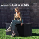 DRATO 180 Gallon Deck Box, Waterproof Resin Large Outdoor Storgae Box for Patio Furniture, Patio Cushions, Gardening Tools, Pool and Sports Supplies, Lockable by CozyNest Decor
