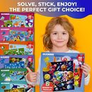 QUOKKA Magnetic Puzzles for Toddlers 4-6 - 2x48 Travel Puzzle Games for Kids Ages 3-5 Years Old - Dinosaur Car Activities Toy for Boys and Girls 2-4 yo - Space Learning Magnet for Road Trip by TinyTreasures Baby Boutique