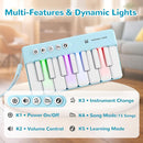 iPlay, iLearn Kids Mini Piano Toy W/Rainbow Lights, Portable Travel Piano Keyboard Toddlers Musical Instrument Learning Toys, Music Interactive Birthday Gift for 2 3 4 5 6 Year Old Boys Children by TinyTreasures Baby Boutique