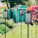 4 Pack Glass Citronella Torches, 16 oz Garden Torches for Outside with 3-Prong Grounded Stake, 55 inch Outdoor Black Glass Flame Light Torch for Yard, Patio, Deck, Garden, Party, Landscape by GreenHaven Gardens