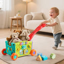 Interactive Learning Push Walker Toy for Toddlers, Musical Activity Wagon with Handle, Educational Rolling Cart with Blocks by TinyTreasures Baby Boutique