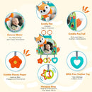 Car Seat Toy, Baby Car Mirror Toy for Rear Facing, Travel Baby Activity Center with Hanging Engaging Toys for Infants Babies 0-6-12-18 Months Boy Girl by TinyTreasures Baby Boutique