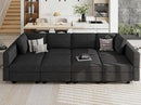 Belffin Modular Sectional Sleeper Sofa Bed Convertible Sectional Couches for Living Room. Black Couch by CozyNest Decor