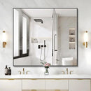 Black Bathroom Mirror for Wall, 36x40 Inch Rectangle Mirrors with Metal Frame, Modern Rectangular Wall Mirror for Bathroom Living Room, Entryway Hangs Horizontal or Vertical by CozyNest Decor