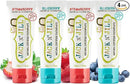 Jack N' Jill Natural Toothpaste for Baby and Infants - Fluoride Free Training Toothpaste, 40% Xylitol, BPA Free - Strawberry & Blueberry, 1.76 oz (Pack of 4) by CozyNest Decor