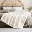 BENVWE Faux Fur Throw Blanket for Couch Bed - Fluffy Soft Thick Bubble Blanket for Living Room Home Decor - Mothers Day Birthday Gifts for Women, Cream White, 63" x 80" by CozyNest Decor