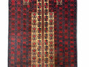 3 X 3.5 New Vintage Handmade Wool Rug Tribal Turkoman Balouch Red Prayer Rug