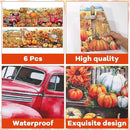 Fall Placemats Set of 6 Thanksgiving Pumpkin Plastic Table Mats Farmhouse Rustic Place Mats Sunflower Dinner Mat Autumn Seasonal Holiday Party Decoration for Indoor Outdoor Party Kitchen Dining by CozyNest Decor