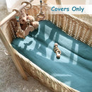 Hooyax Baby Lounger Cover 2 Pack - 100% Muslin Cotton Newborn Lounger Pillow Covers Only, Soft Breathable Infant Lounger Cover with Reinforced Stitching, Fits Most Standard Baby Loungers (Blue Ginger) by TinyTreasures Baby Boutique