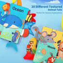 BARMACO Baby Soft Books, Touch and Feel Crinkle Cloth Books for Babies, Infants & Toddlers, Learning Toys Gifts for Boys & Girls, Early Development Interactive Sensory Toys, Ocean Animal Tails Books by TinyTreasures Baby Boutique