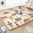 Baby Play Mats for Floor, 71”x59” Upgraded Thickness & Larger Super Soft Playmat for Babies and Toddlers, Foldable Washable, Upgrade Anti-Slip Crawling Mat for Playpen(Boho Nature) by TinyTreasures Baby Boutique
