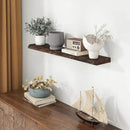 Fun Memories 40" Floating Shelves for Wall, Live Edge Solid Elm Wood Floating Shelf with Invisible Bracket, Wall Mounted Display Wooden Shelves for Bathroom, Kitchen, Bedroom, Walnut Color, Set of 1 by CozyNest Decor