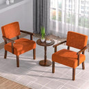 Accent Chair Set of 2 with Table, Living Room Chairs with Soft Seat and Armrests for Living Room Bedroom Reading Room Waiting Room (Orange), Linen, AC01 by CozyNest Decor
